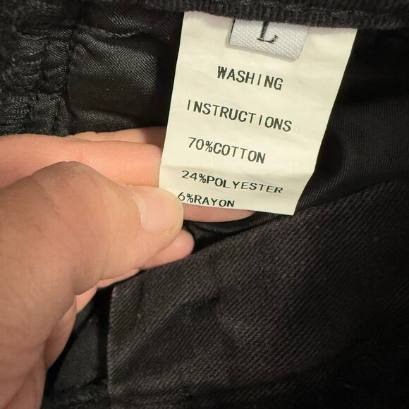 Emmiol Washed Heart Pattern Cargo Jeans, Faded Black, L - Picture 5 of 5